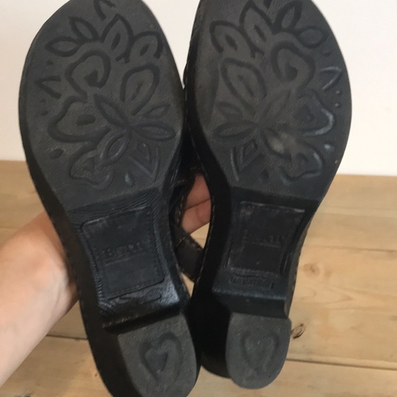 BORN Enga dark brown front woven block heel sling back sandals size 8 - Picture 10 of 10